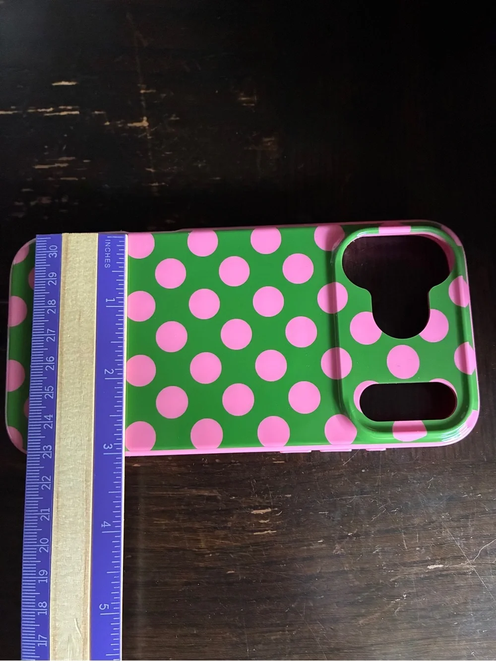 kate spade iPhone 17 Pro Max Protective Case — Green with Pink Polka Dots